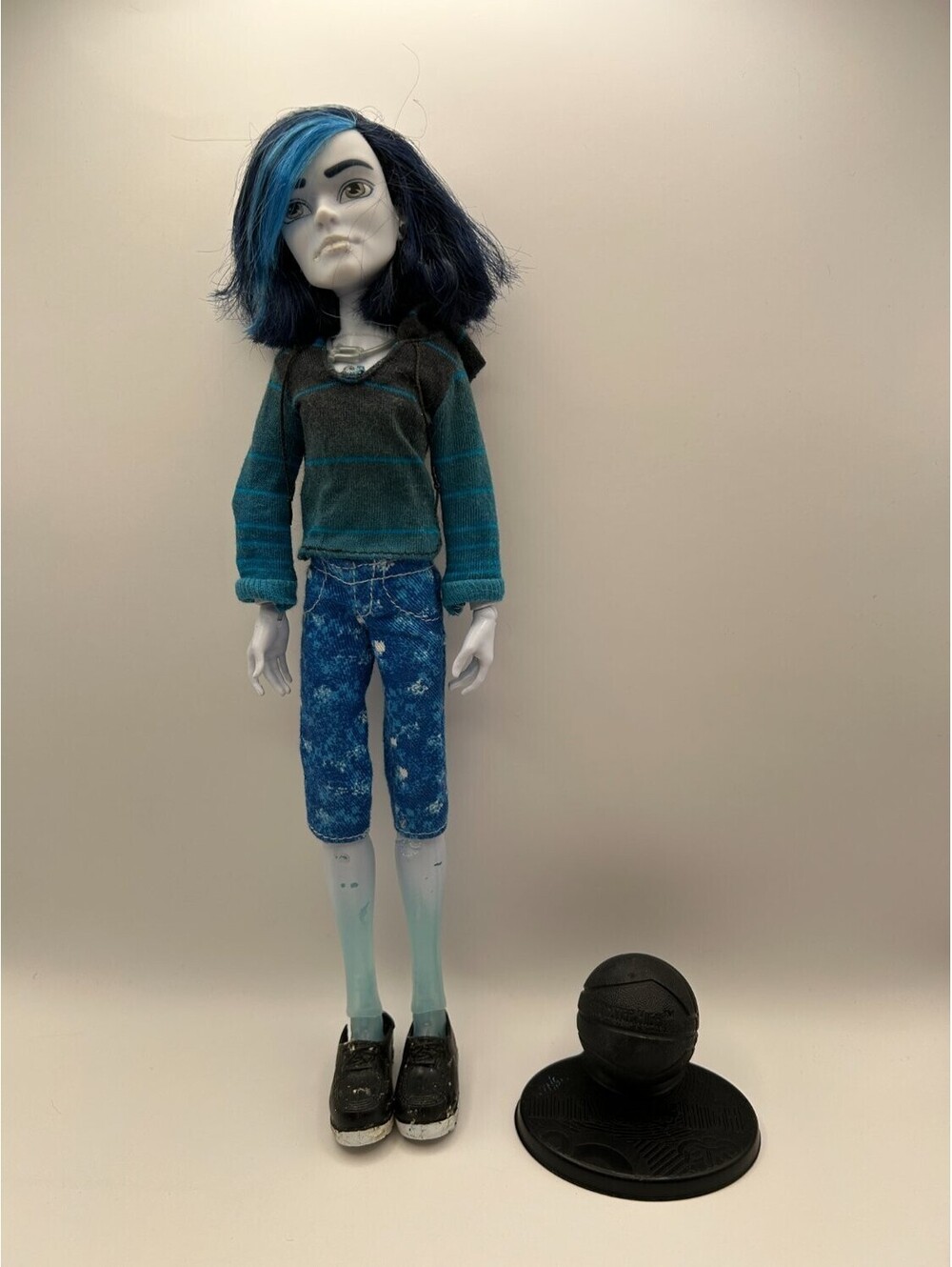 Mattel Fashion Doll Invisi Billy Boys Blue Black Striped white printed shorts